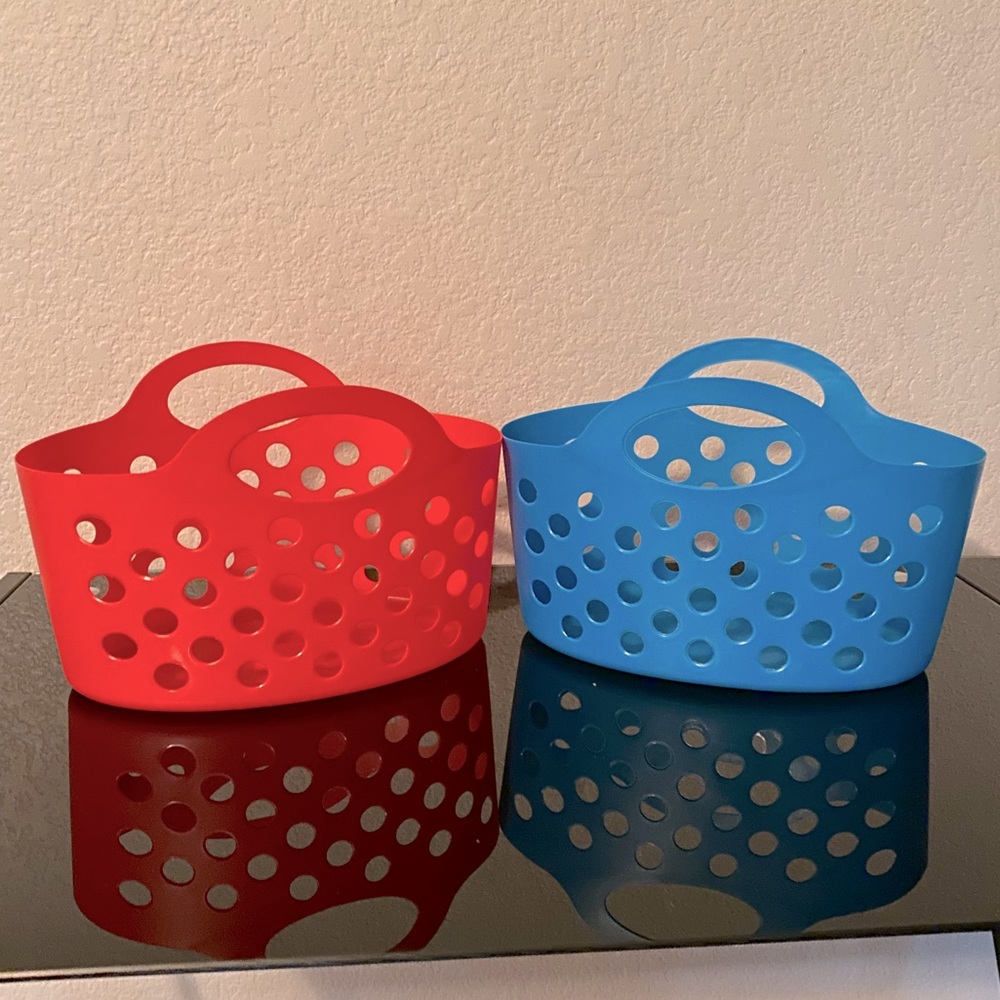 COPY - Two baskets one red an one blue.